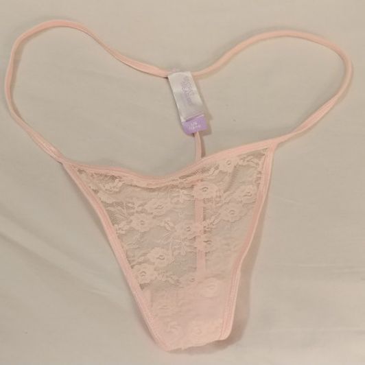 Pink lace g string
