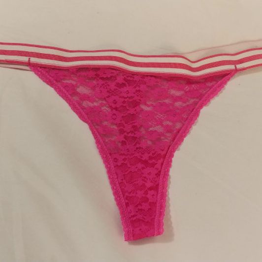 Pink lace thong