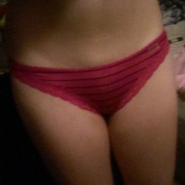 Pink with black stripes thong