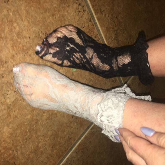 Black and White Lacy Socks