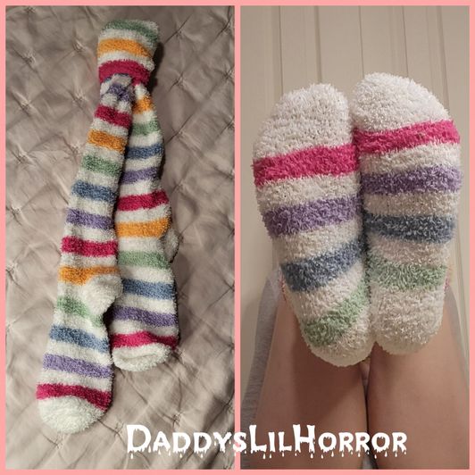Colorful Fuzzy Knee High Socks