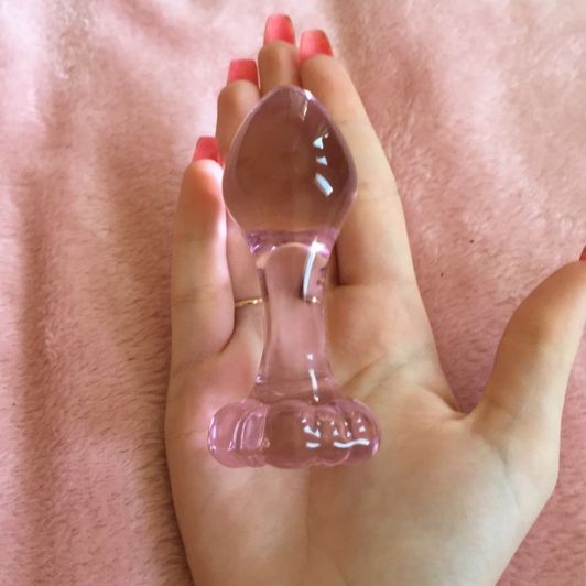 cute pink glass butt plug