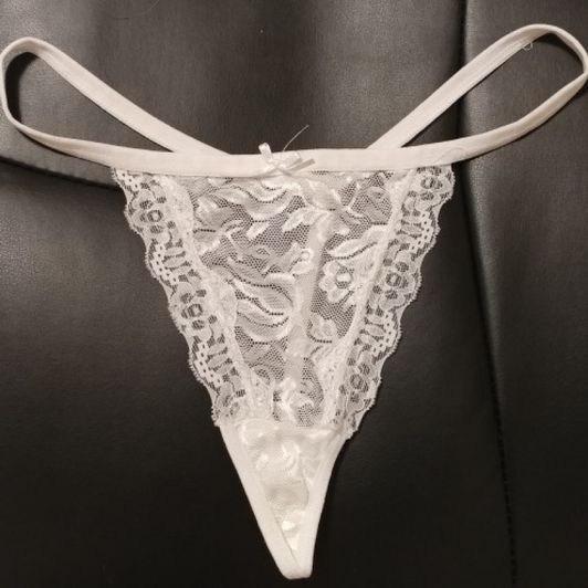 White lace gsting panties