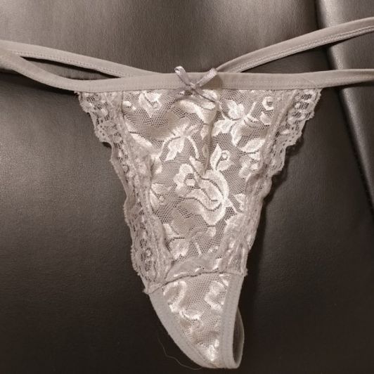 Silver lace gstring panties