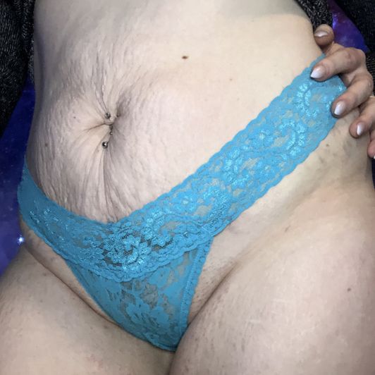All Lace Blue Thong