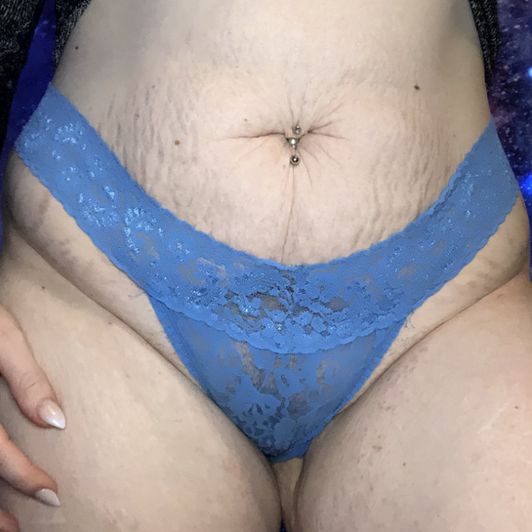 All Lace Blue Thong