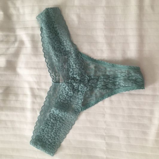 Cum soaked bluegreen lace panties