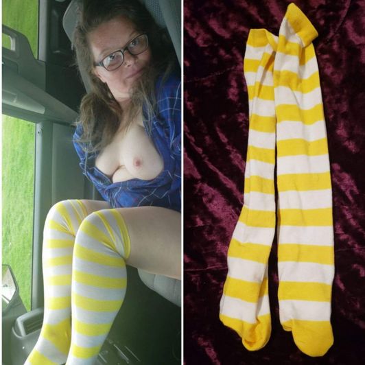 Stockings wore during farm photo shoot