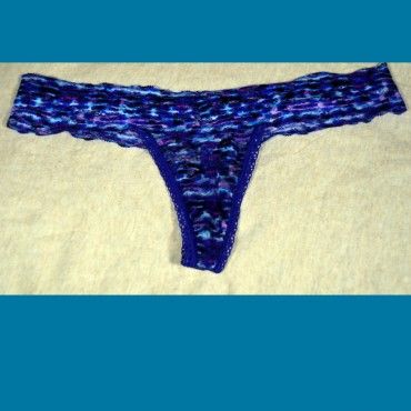 Colorful Blue Lace Thong