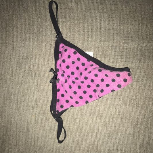 Pink and black g string