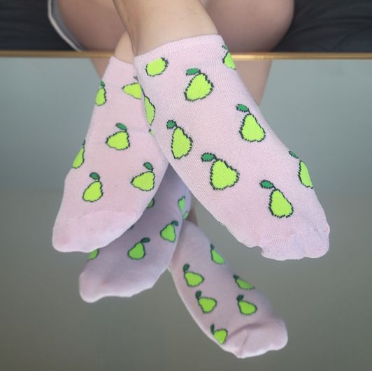Pink Pear Socks Worn