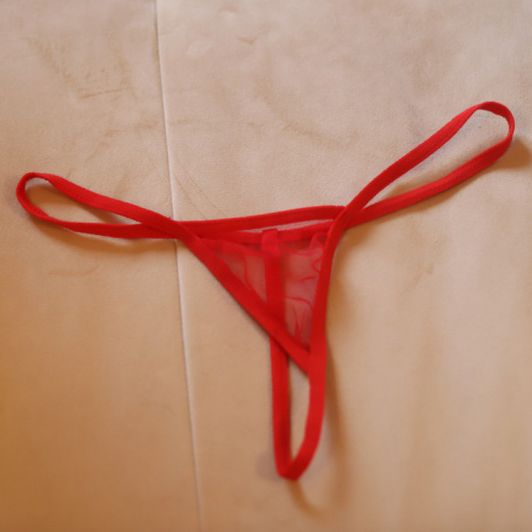 MY used red transparent thong