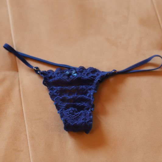 my used blue thong
