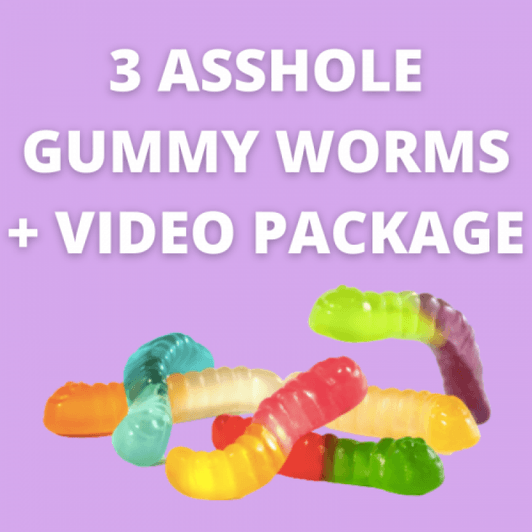 3 Asshole Gummy Worms and Video Package