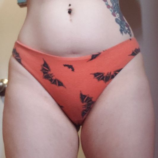USED Orange Bats Panty