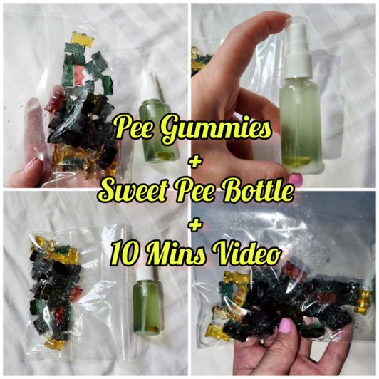 Pee Soaked Gummies And Sweet Pee Bottle