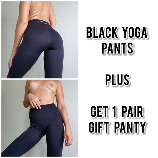 Moly Vivi Black Sweaty Yoga Pants Plus Gift Panty