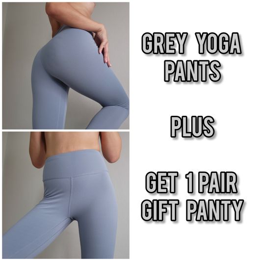 Sweaty Grey Yoga Pants Plus Gift Panty