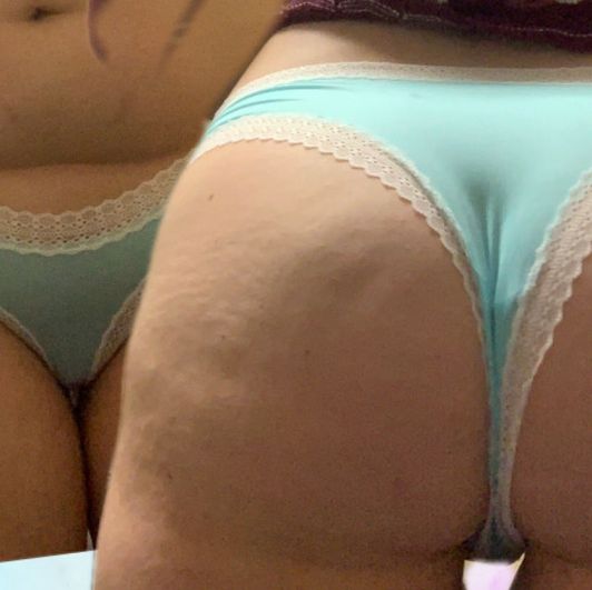 Green silk and lace panties
