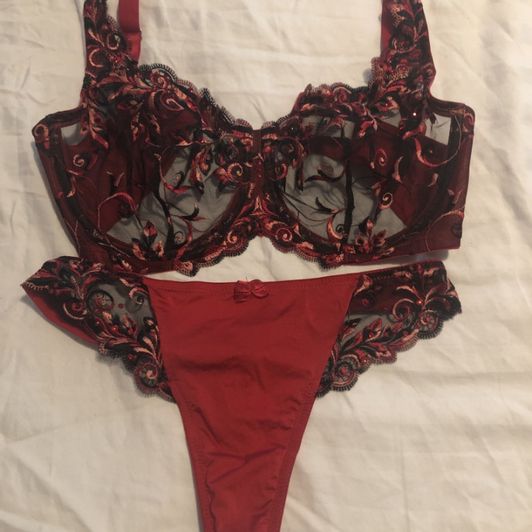Red and Black Panty Set