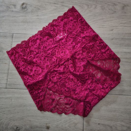 High Waist Red Lace Panties