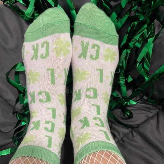 Lucky Socks Green and White