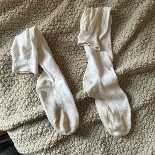 White Cotton Knee Socks