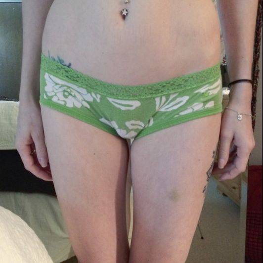 Green and White Panties