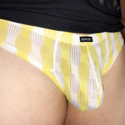 Yellow and white striped undies