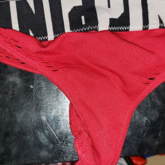 Pink brand red thong