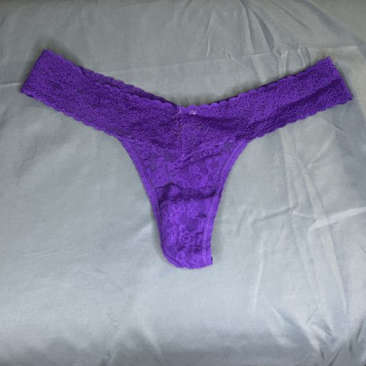 Purple lace thongs
