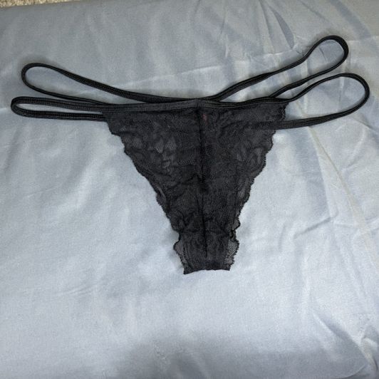 VS PINK black strappy lace thong