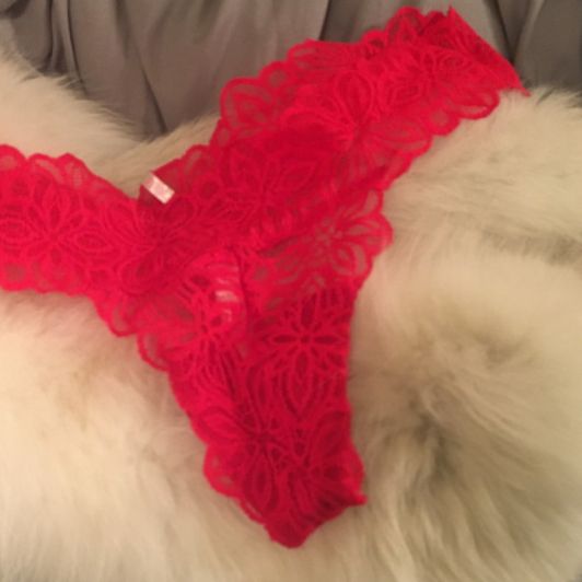Dirty Red Victoria Secret Lace Panties