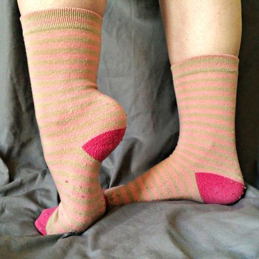 Striped Pink Tall Socks