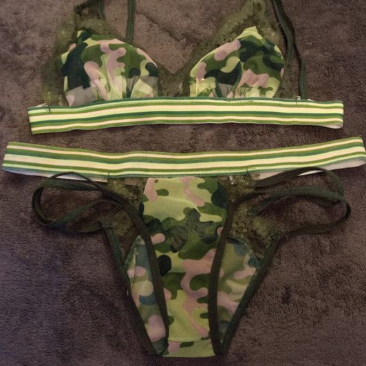 Camouflage Bra and Panty Set