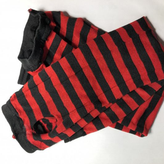 Red and Black Striped Full Sleeves
