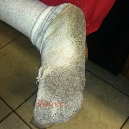Dirty White Hanes Tube Socks