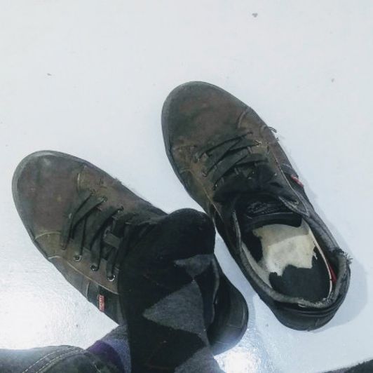 Destroyed Black Trainers