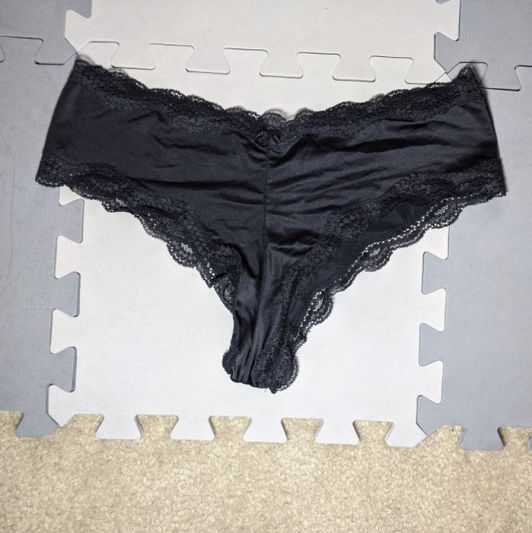 Black lacy nylon panty