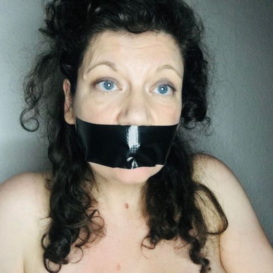 gagged with black masking tape fetish