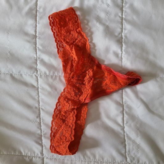 Stained Orange Tong Panties