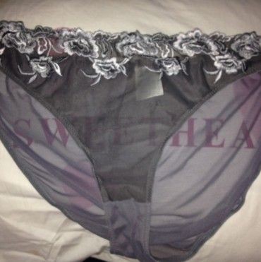 Used transparent gray panties