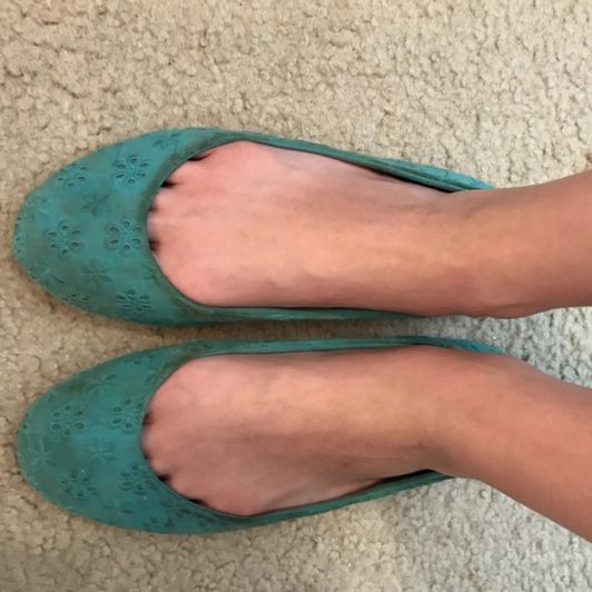 Old Dirty Turquoise Ballet Flats