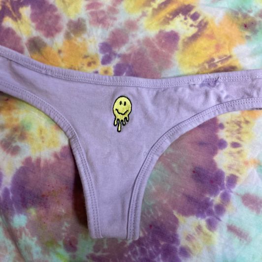 Purple Smiley Face thong