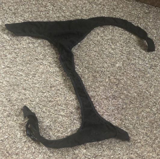 Destroyed black thong