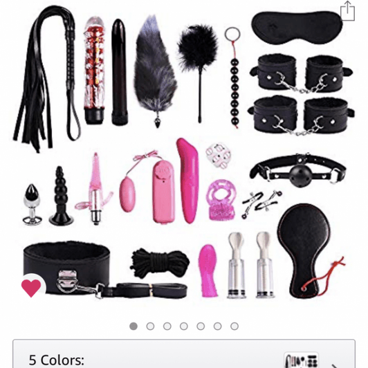 Complete naughty set of toys and bondage