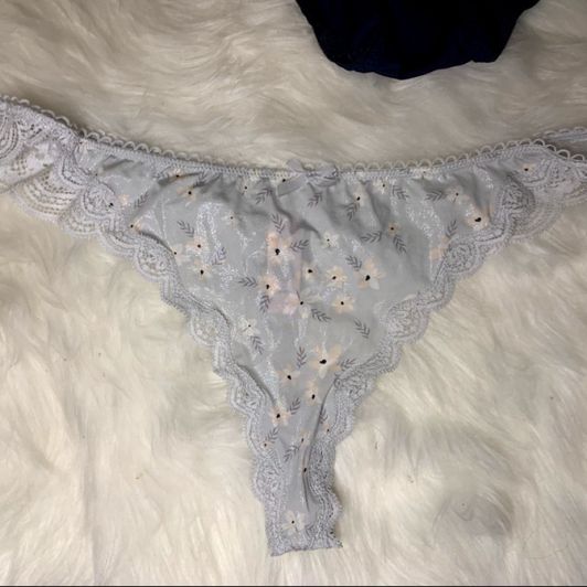 High Quality Soft Blue Lacey Thong