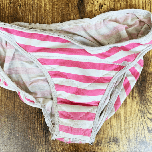 Pink striped panties worn for 10 days