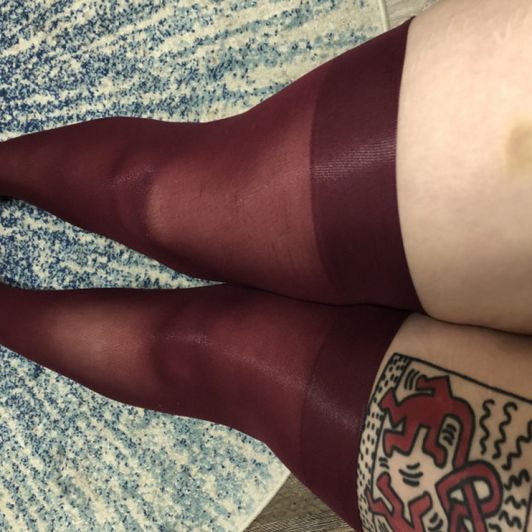 10 photos thigh highs and shaved pussy