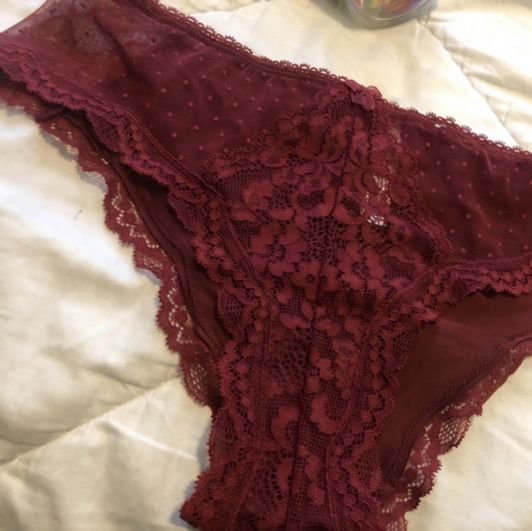 Burgundy lace bikini bottoms